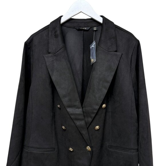 IMAN Global Chic Faux Suede Blazer Plus Size 2X Double Breasted Jacket NWOT - Picture 3 of 10